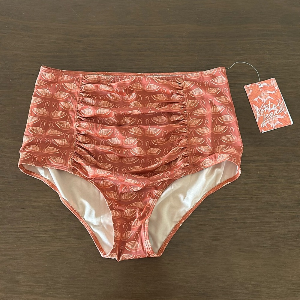 NWT Kortni Jeane Orange Swan Swim Bottoms